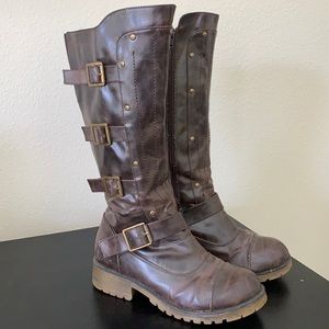 Brown Gladiator Chunky Boots